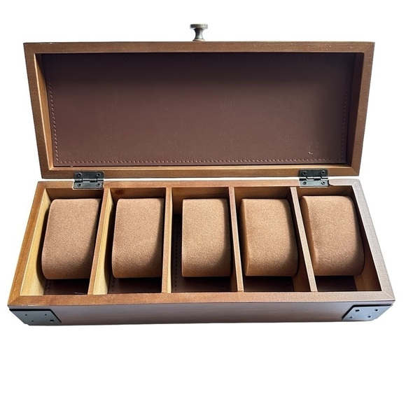 Woodbury 5-Piece Watch Case Solid Pinewood Construction with Antique Finish NIB - Picture 6 of 10